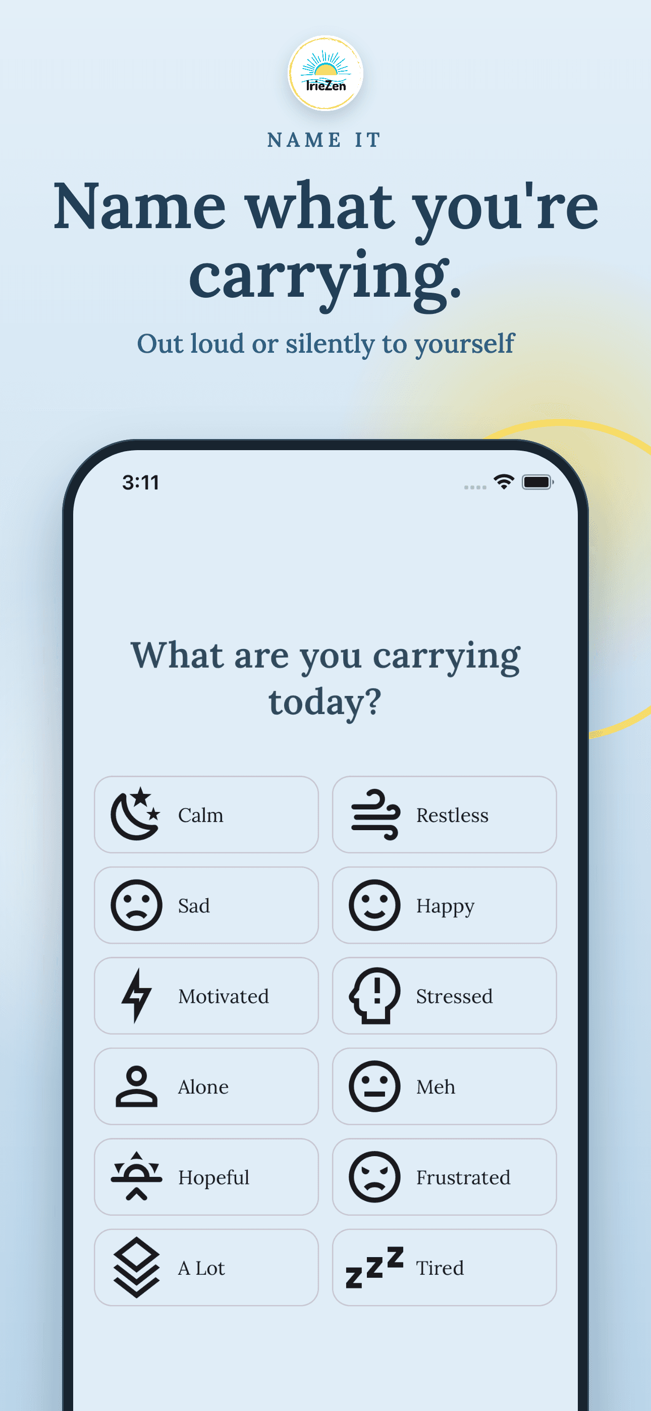 IrieZen mood and emotion selection